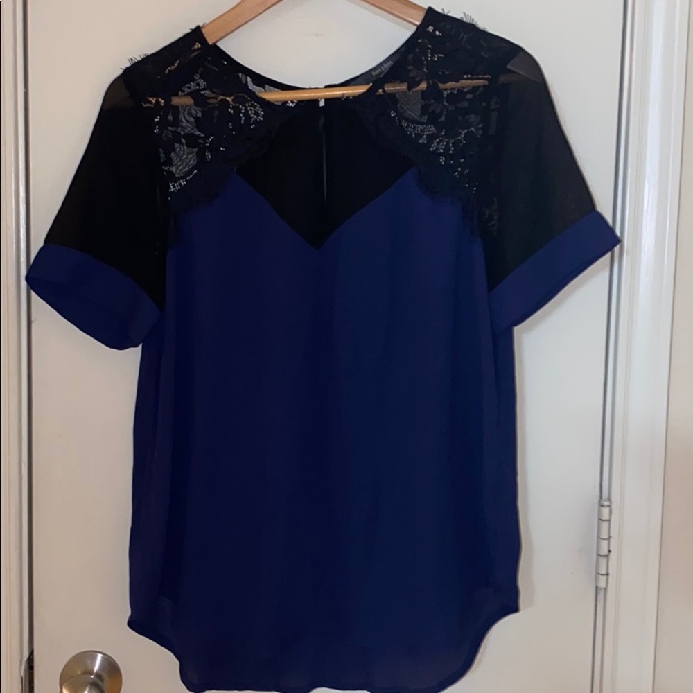 Blue lace blouse from stitch fix